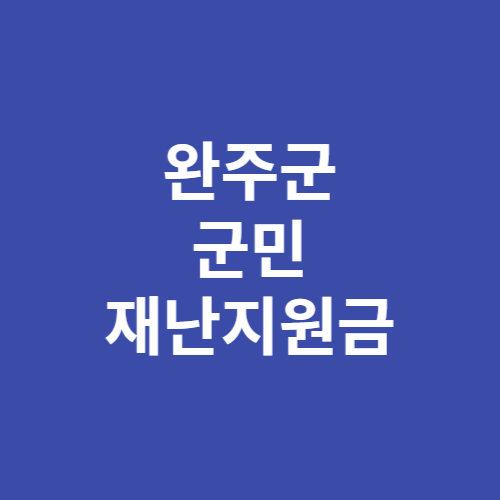 완주군 군민 재난지원금