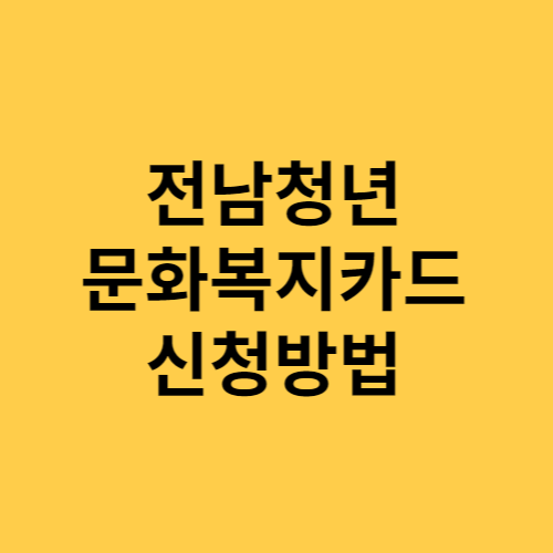 전남청년 문화복지카드