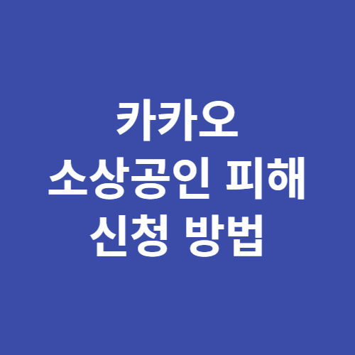 카카오 소상공인 피해 지원금