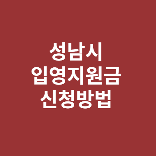 성남시 입영지원금