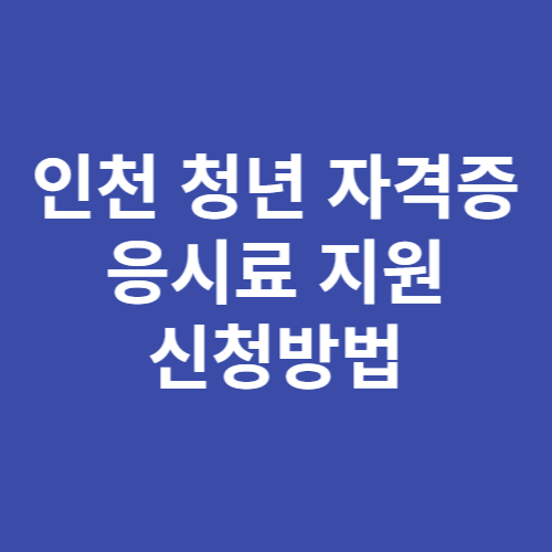 인천 청년 자격증 응시료