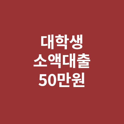 대학생 소액대출 50만원