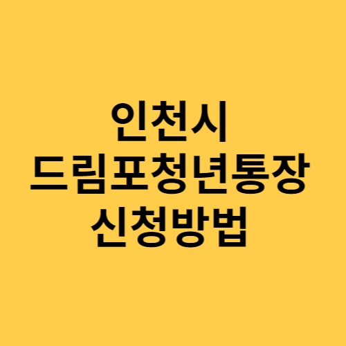 인천시 드림포 청년통장