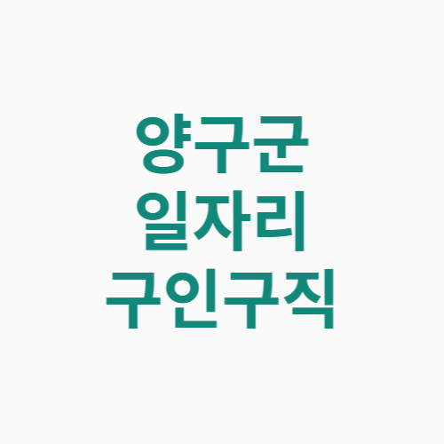 양구군 일자리 구인구직