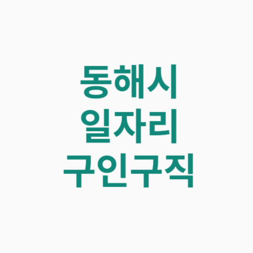 동해시 일자리 구인구직