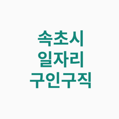 속초시 일자리 구인구직