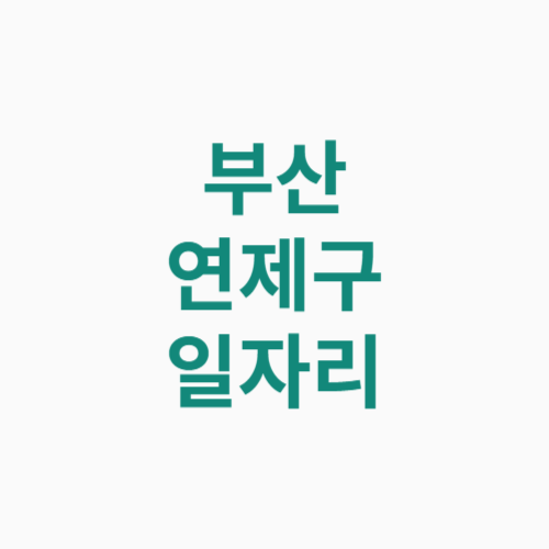 부산 연제구 일자리