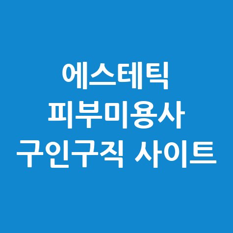 에스테틱 피부미용사 구인구직 사이트 활용법