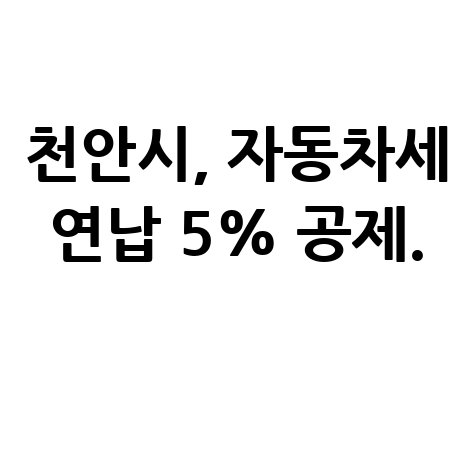 천안시 자동차세 연납 신청 접수 방법