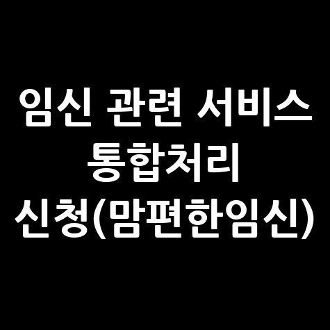 임신 관련 서비스 통합처리 신청(맘편한임신) 안내