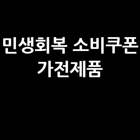 민생회복 소비쿠폰 가전제품 사용 가능할까?