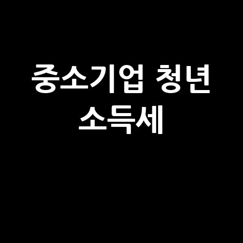 청년이라면 주목! 중소기업 소득세 감면 90% 혜택과 신청 방법 총정리