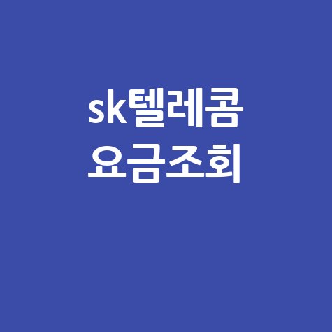 sk텔레콤 요금조회