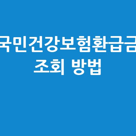 국민건강보험 환급금 조회부터 신청 자격까지, 한 번에 해결!