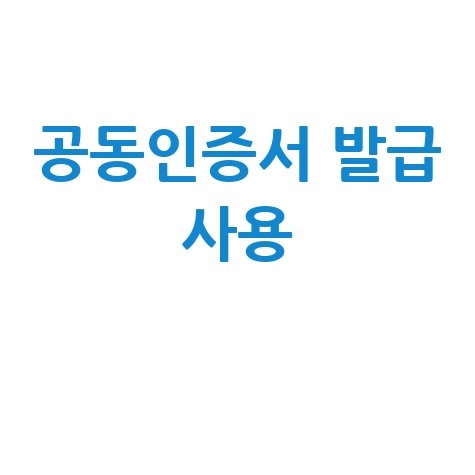 핸드폰 공동인증서 발급 및 사용 방법