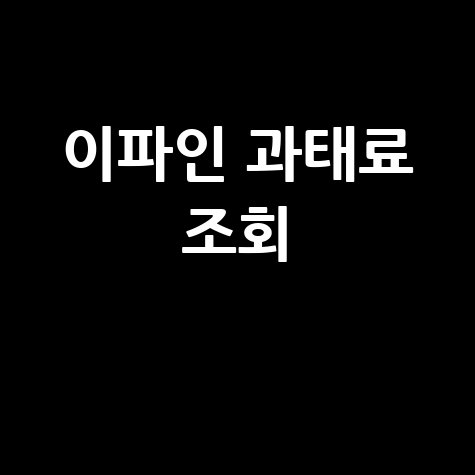 이파인 실시간 과태료 조회 방법