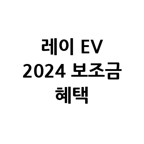 레이 EV 2024 보조금 혜택