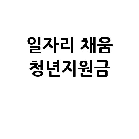 일자리 채움 청년지원금