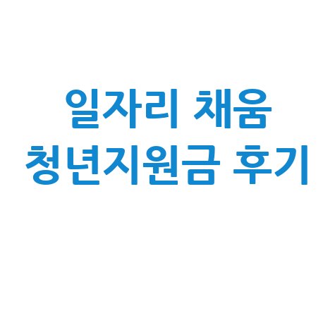 일자리 채움 청년지원금 후기 신청 방법