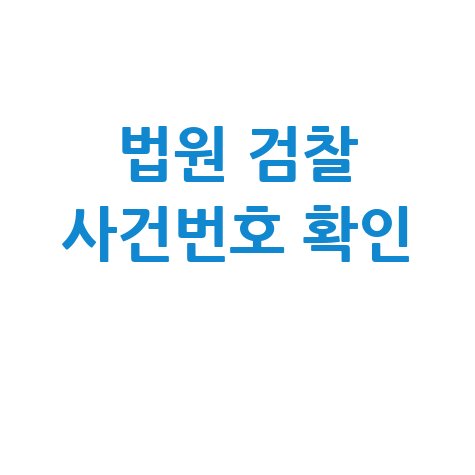 법원 검찰 사건번호 확인