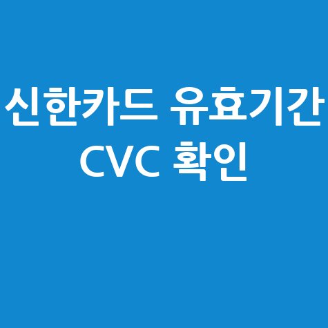신한카드 유효기간 CVC 확인 및 카드보안코드 인증법
