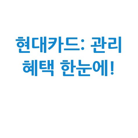 현대카드 관리 혜택과 포인트 적립 총정리