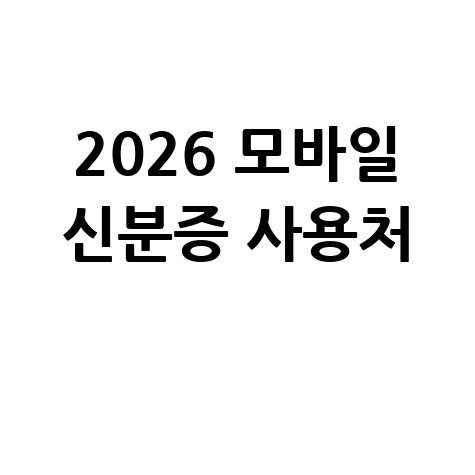 모바일 신분증 발급 및 사용처 총정리