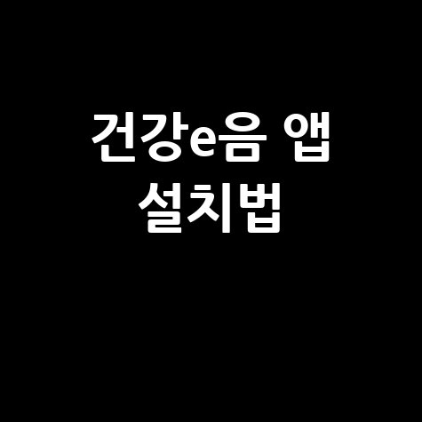 건강보험심사평가원 건강e음 앱 설치 방법