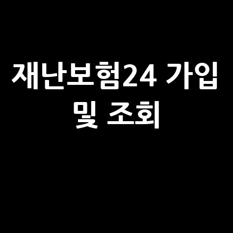 재난보험24 가입 및 조회